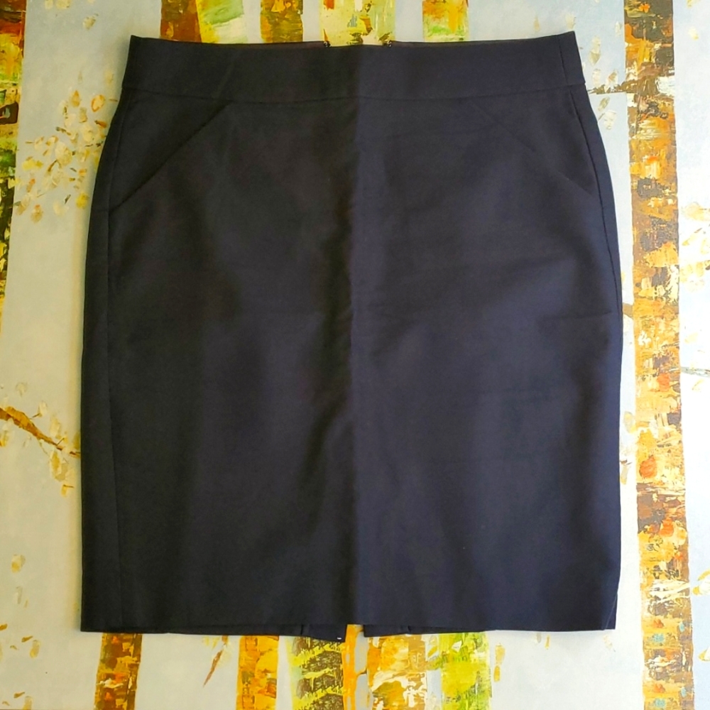 J. Crew Navy Blue Pencil Skirt